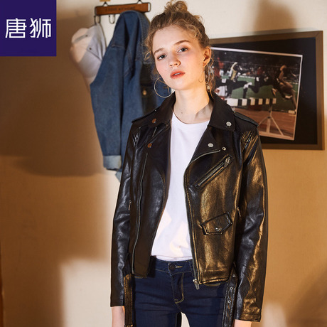 唐狮旗舰店2018秋装新款外套女机车服酷短PU皮衣外套夹克休闲商品大图