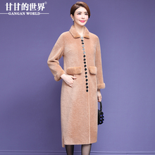 【全羊毛 水貂毛装饰】甘甘的世界2018新款狐狸毛领羊剪绒大衣女图片