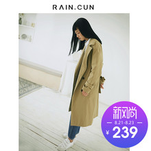 然与纯2018秋冬新款风衣女中长款宽松直筒收腰休闲复古港风外套女图片