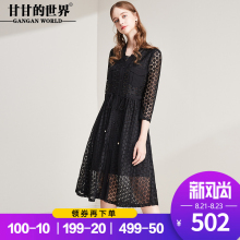 甘甘的世界2018秋装新款连衣裙两件套蕾丝韩版大码中年女装连衣裙图片