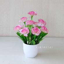 饰花艺假花茶几客厅摆件 小清新控塑胺抡婊ㄌ鬃柏餐桌假花小盆栽装