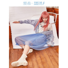 天使之城×裂帛联名款2018秋季新款蕾丝半身裙飘逸仙女裙中长裙女图片