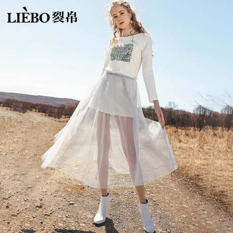 裂帛旗舰店2018秋装新款时尚刺绣爆款松紧腰仙女长袖连衣裙女商品大图