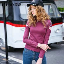 裂帛小清新刺绣紫色T恤女民族风夏装2018新款ins超火复古上衣女图片