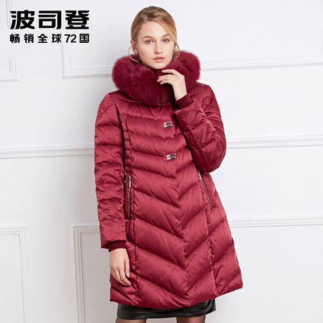 波司登中老年羽绒服女中长款2016新款加厚大码中年妈妈装B1601344商品大图