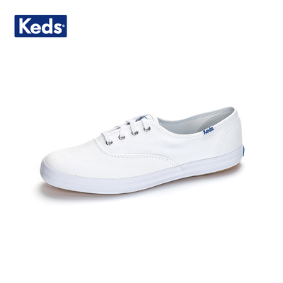 Keds/美国女鞋 郑秀晶同款纯色帆布鞋 舒适平底单鞋布鞋小白鞋