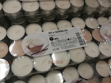 S瑞典宜家西恩利甘甜香草奶油味4小时小圆蜡烛无烟茶蜡30个装上海
