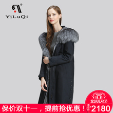 2018秋冬季女装新款皮草大衣中长款宽松韩版外套狐狸毛领派克服女图片