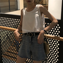 女外穿港味社会 吊带背心打底衫 宽松纯色无袖 复古港风chic夏季韩版