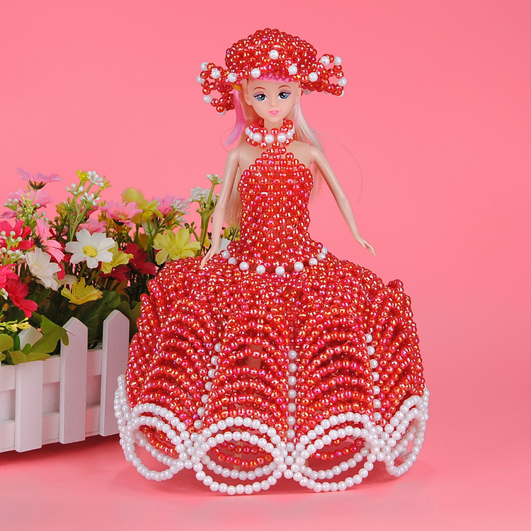 手工串珠diy芭比洋娃娃材料包 小女孩小公主女