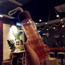 玻璃杯情侣水杯一对韩版 便携男学生创意潮流简约杯子双层保温隔热
