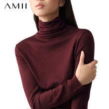 Amii女装旗舰店高领毛衣女2018新款秋冬装艾米韩版长袖打底针织衫图片