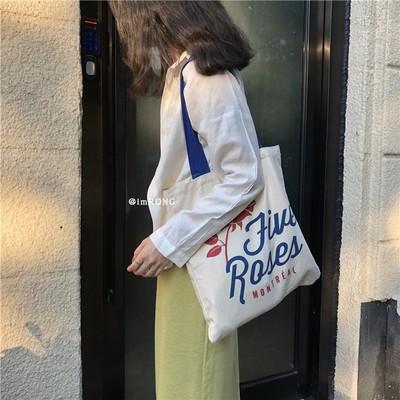 Roundshop | 独家自制 ins欧美小众款five roses百搭布袋 定要买