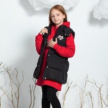 巴拉巴拉女童羽绒马甲2018新款冬装童装中大童连帽保暖中长款背心
