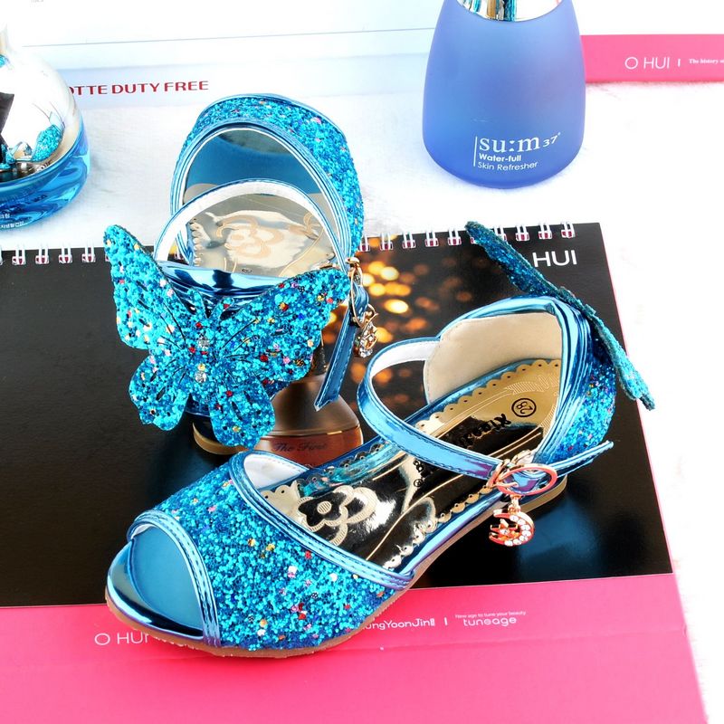 小孩高跟鞋女水晶公主九岁小学生演出水钻夏季