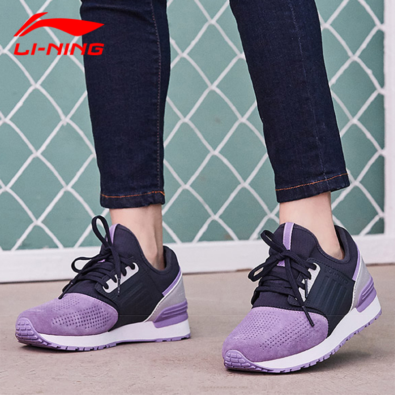 Clearance Li Ning Women's Shoes Casual Shoes Autumn and Winter Running Shoes Breathable Women's Low Top Off Size Sports Shoes AGCM192