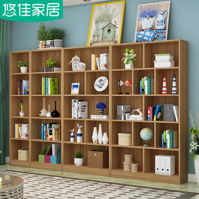 价实木自由组合书柜松木书架柜子储物收纳柜置