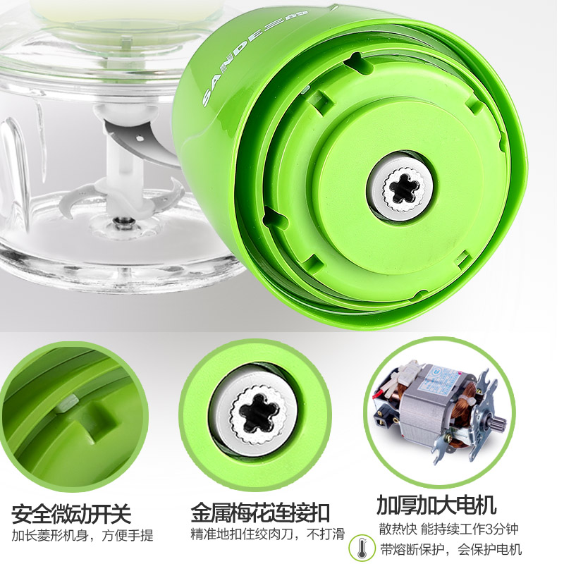 绞肉机家用小型电动多功能碎肉机搅馅切菜碎菜机打肉蒜蓉泥器 三 绞肉机家用小型电动多功能碎肉机搅馅切菜碎菜机打肉蒜蓉泥器 三