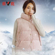 yaloo/雅鹿反季羽绒马甲女冬季2018新款时尚保暖短款马夹坎肩韩版图片