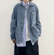 男女潮牌情侣外套 日系牛仔重磅水洗长袖 19aw 夹克 基础款 4UYES