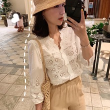 ZOWZOW呛口小辣椒夏季新品温婉系复古水溶刺绣开衫裙裤两件套套装
