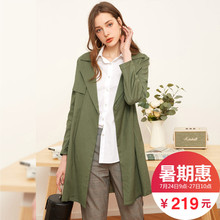 拉夏贝尔拉贝缇2018新款女装春装外套潮韩版系带chic中长款风衣薄图片