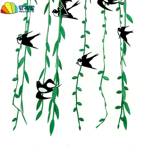 幼儿园装饰开学春天春季走廊教室吊饰空中挂饰无纺布树叶柳条燕子