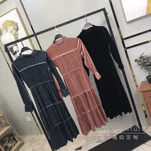 长款 83LHB7691 超美垂垂淑女神连衣裙 2018冬季新款 摩尔定制