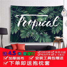 背景布ins挂布挂毯壁挂北欧风格简约植物主播拍照卧室客厅装饰布