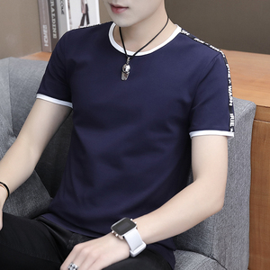 纯棉短轴短衫青年nan士短袖t恤丅侐夏天男衫体血韩版全棉短衣服土