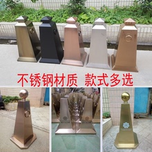 不锈钢路锥路障方锥反光锥停车场道路隔离墩安全警示路锥高档定制