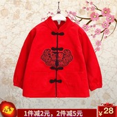 6岁 女宝宝罩衣秋冬纯棉灯芯绒反穿衣男护衣倒褂1 儿童新年唐装