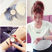 ulzzang 简约潮流 手表女生学生森女系绑带韩版 恋爱先生江疏影同款