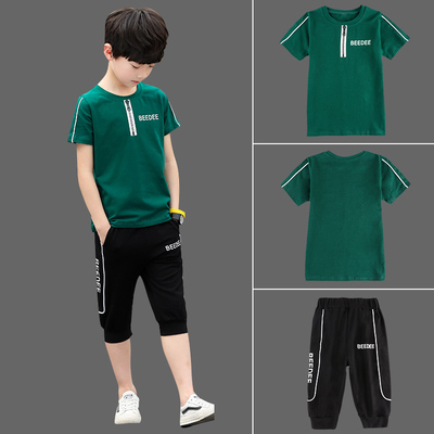 男童夏装2018新款儿童装休闲夏季中大童男孩短袖运动套装韩版潮衣