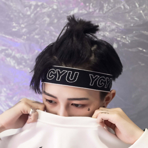 字母街头运动弹力发带发箍男女潮流