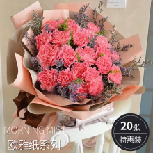 花艺鲜花包装 防水花束包花纸 纸双面双色韩菲纸 欧雅纸 20张新品