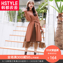 预售韩都衣舍2018韩版女装秋装新款仙女裙chic长袖连衣裙GJ8535荃图片