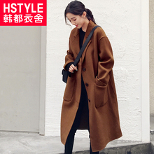 韩都衣舍2018冬装新款女装韩版羊毛双面呢大衣毛呢外套MY9653沐图片
