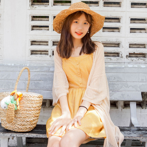 中长款薄针织开衫宽松外套