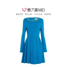 预售 Ports/宝姿 蓝色水钻装饰时尚收腰春夏女士连衣裙图片