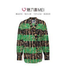 KENZO/高田贤三 拼色条纹印花饰V领长袖潮流女士衬衫图片