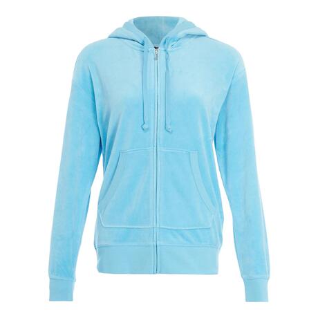 Juicy Couture 蓝色丝绒皇冠LOGO女士连帽长袖外套商品大图