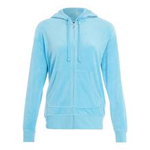 Juicy Couture 蓝色丝绒皇冠LOGO女士连帽长袖外套图片