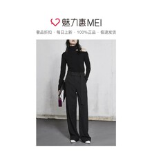 预售 Mo&Co. 黑色高领露肩女士长袖上衣图片