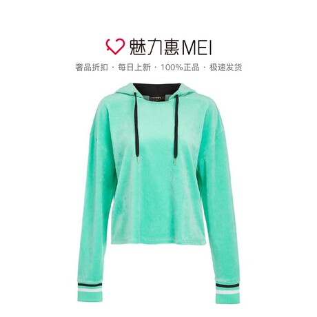 Juicy Couture 绿色字母印花连帽长袖女士卫衣商品大图