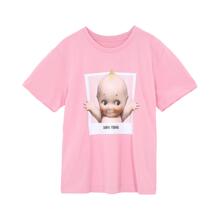 预售 Mo＆Co．/摩安珂 樱花粉色胶印女士短袖T恤图片