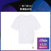 预售 Mo&Co. 白色漫画印花短袖女士T恤图片