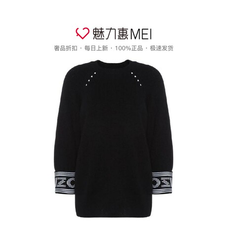 预售 KENZO/高田贤三 黑色棉质镂空字母拼接女士秋冬套头衫商品大图
