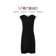 预售 Ports/宝姿 黑色蕾丝边V领无袖女士连衣裙图片