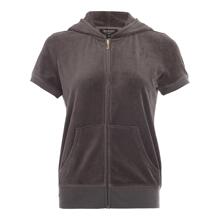 Juicy Couture 灰色棉质短袖女士丝绒连帽拉链外套图片